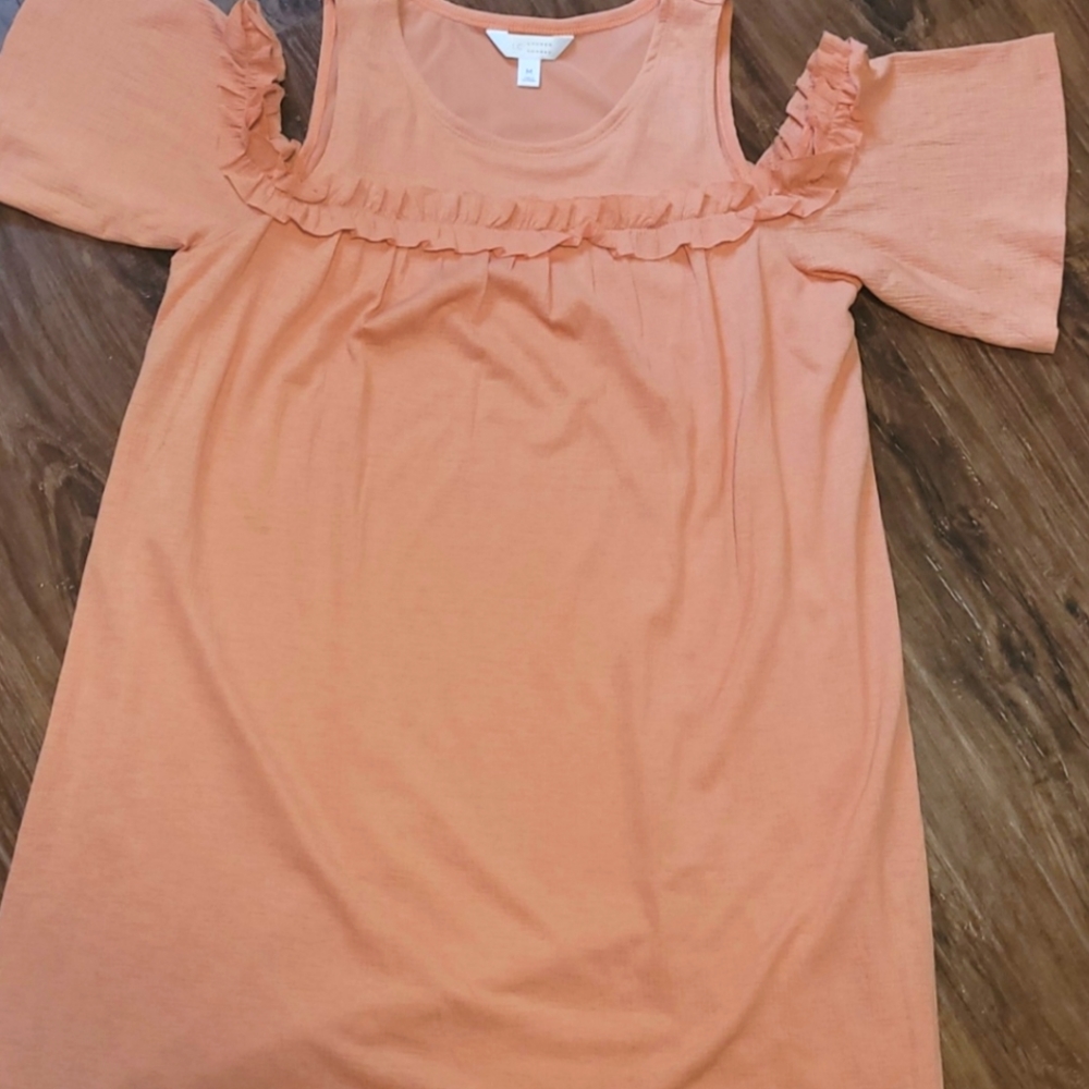 LC Lauren Conrad Peach cold shoulder dress Medium